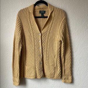 Women's Butter Yellow Knit Cardigan Sweater